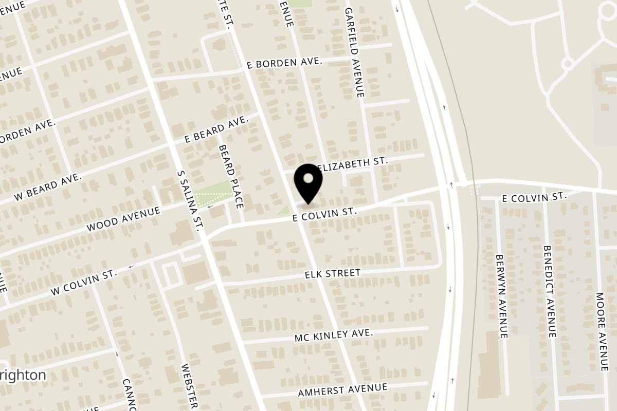 Map showing the location of Middle East Deli & Market (Phatboy's Deli) on 1919 S State St in Syracuse